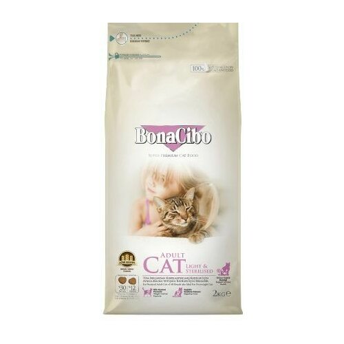 BonaCibo SUPER PREMIUM hrana za sterilisane odrasle mačke i mačke sa prekomernom težinom 2kg Slike