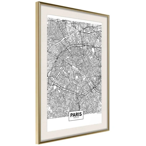  Poster - City Map: Paris 20x30