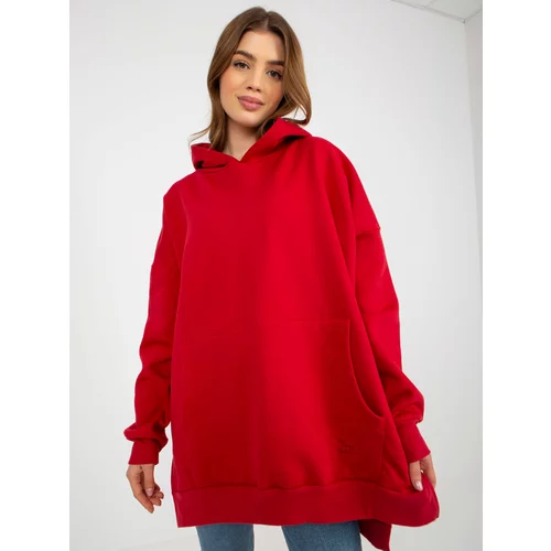 Fashion Hunters Dark red long oversize hoodie by MAYFLIES