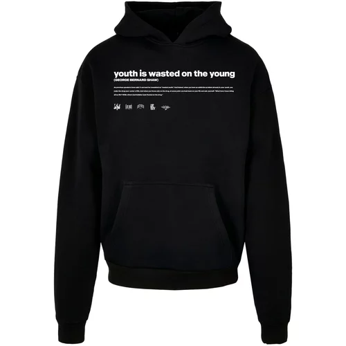 Lost Youth Sweater majica 'Influenced' crna / bijela