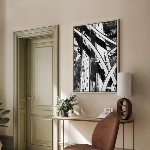  Slika - City Geometry (1 Part) Vertical 40x60 U prirodnom drvenom okviru Slike