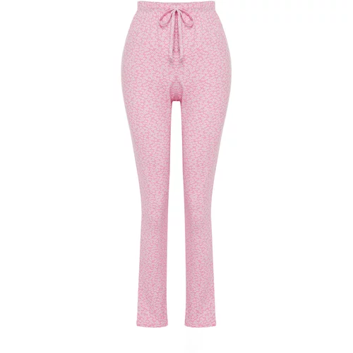 Trendyol Pink Floral Cotton Knitted Pajama Bottom