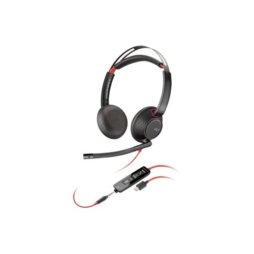 HP Poly blackwire 5220 stereo usb-c headset +3.5mm plug +usb-c/a adapter, black, 2yw Cene