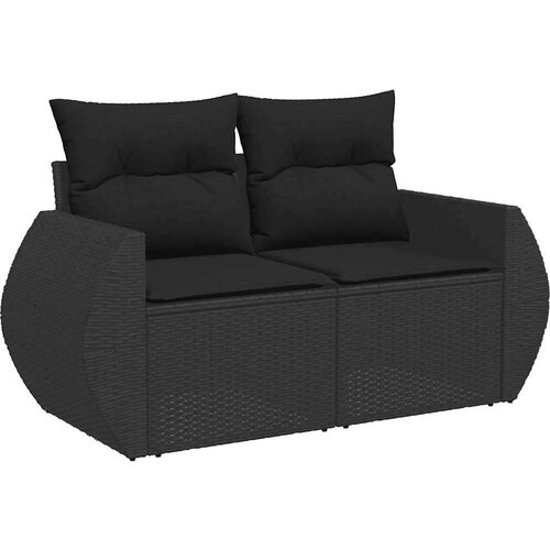 vidaXL 8-dijelni set vrtnih sofa od poliratana s jastucima crni Cijene