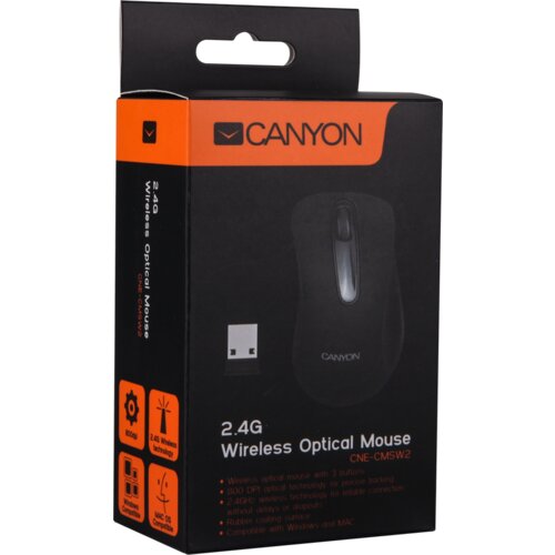 Canyon CNE-CMSW2 Optical 800 dpi, Wireless Black bežični mi&amp;scaron; Slike