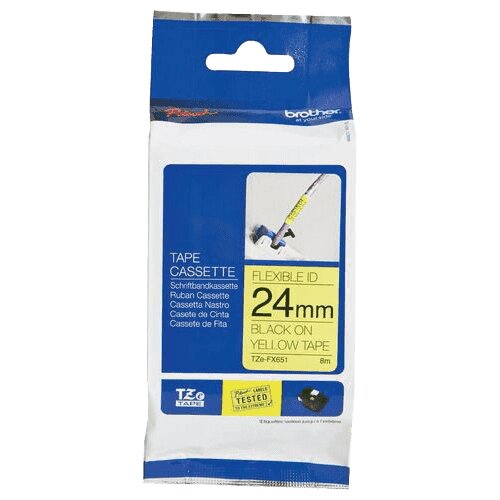 Brother TZEFX651 Flexi rumen/črn 24mm, za PT, (20442521) Cene