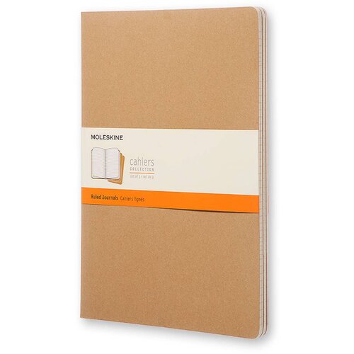 Moleskine Beležnica Cahier Journals XL mehke platnice, kraft - črte, 3 kosi Slike