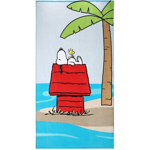 Vossen BRISAČA ZA NA PLAŽO Vacation Snoopy 100/180 cm rdeča Cene
