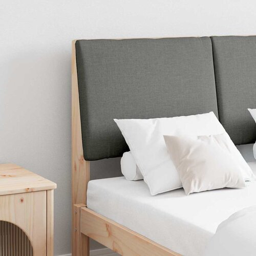 VidaXL Tapecirani uzglavlje Tamno siva 135 cm Čvrsto borovo drvo Slike
