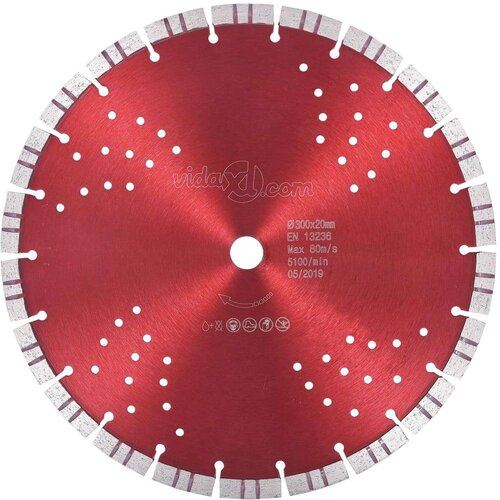 vidaXL Dijamantni disk za rezanje s turbo segmentima i rupama 300 mm Cene