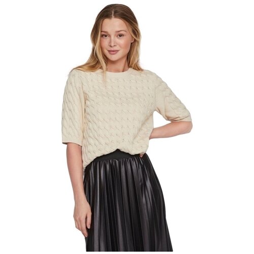 Vila Puloverji Noos Knit Chao 2/4 - Birch Bela Cene