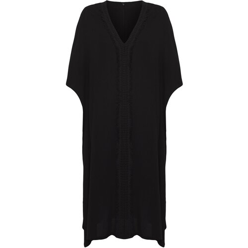 Trendyol Black*001 Plain Regular Maxi Woven 100% Viscose Dress Cene