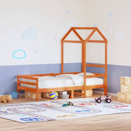 vidaXL Streha za otroško posteljo rjava 108x70x176,5 cm borovina Cene