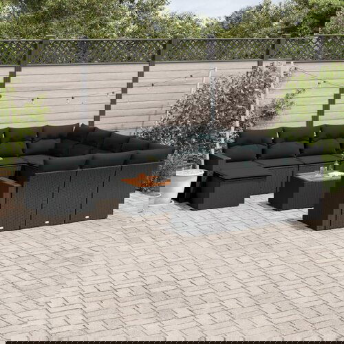 vidaXL 13-dijelni set vrtnih sofa s jastucima poliratan crni Cijene