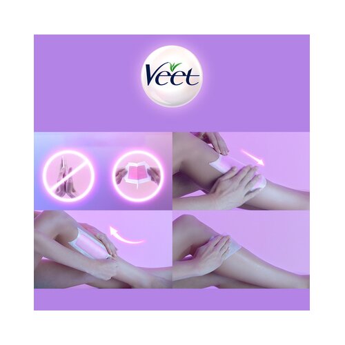 Veet easy-Gel&amp;trade; Wax Strips Body and Legs Sensitive Skin depilacijske trake za tijelo i noge 40 kom za žene Slike