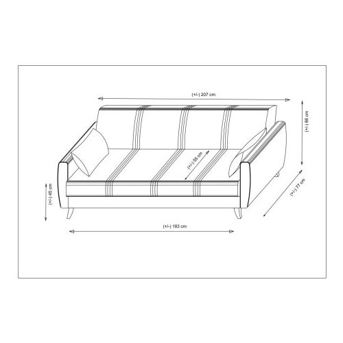 Atelier Del Sofa trosjed, razvlačivi naslon, 207x86x77cm, bež Slike