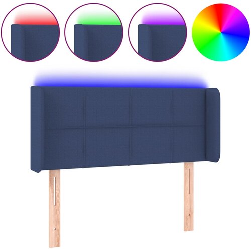 Maison Chic led posteljno vzglavje - vzglavna omarica - nočna omarica modro 93x16x78/88 cm blago, (21707806) Slike