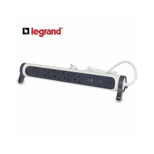 Legrand 694510 produžni blok sa upz 5X2P+E 1XUSB-A 1XUSB-C 1.5M (bela/t.siva) Slike