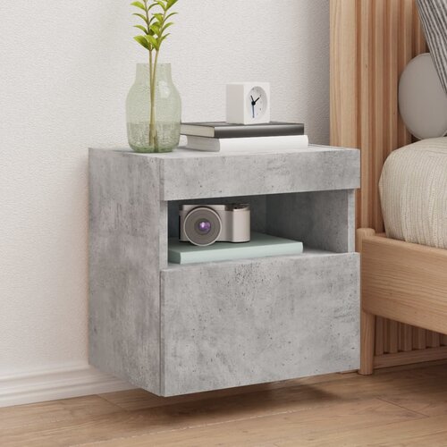 The Living Store Stenska TV omarica z LED lučkami betonsko siva 40x30x40 cm - TV Stenska Omarica, (21670979) Cene