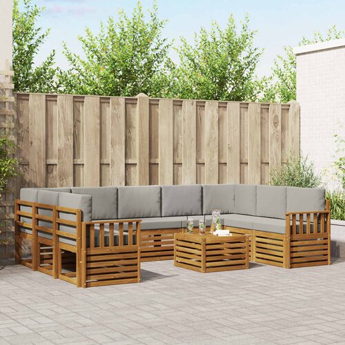  Set vanjskih sofa 10 kom. Prirodna i svjetlosiva Cene
