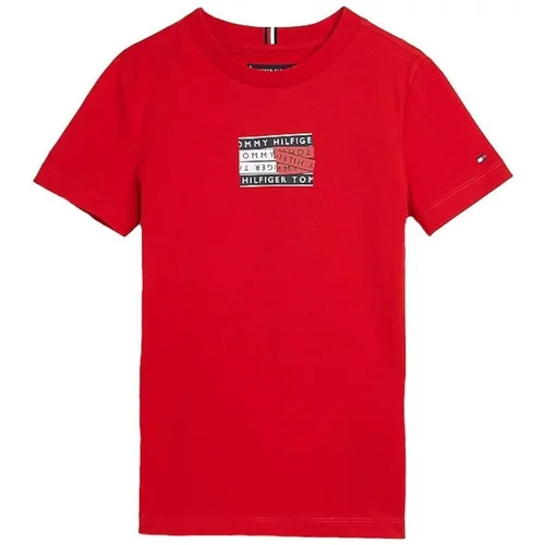 Tommy Hilfiger majice s kratkimi rokavi - Rdeča