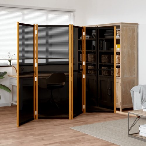Sobna pregrada s 4 panela crna 280 x 180 cm Cene