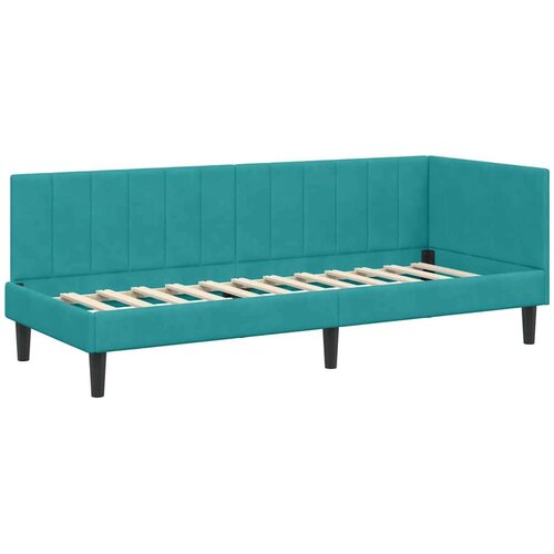 VidaXL kutni okvir kreveta s uzglavljem tirkizna 80 x 200 cm bar&amp;scaron;un Slike