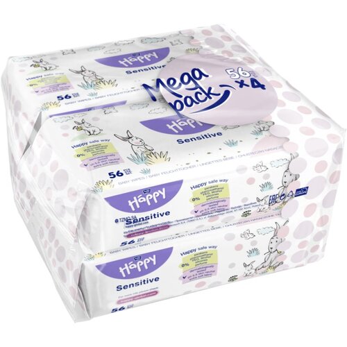 Bella Baby Happy Sensitive vlažni čistilni robčki za otroke 4x56 kos Cene