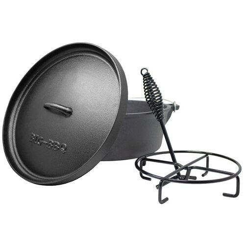 Klarstein Galloway, lonec iz litega železa, 12.0 barbecue lonec, lito železo, nogice, velikost XL/12 qt/10,7 l Slike
