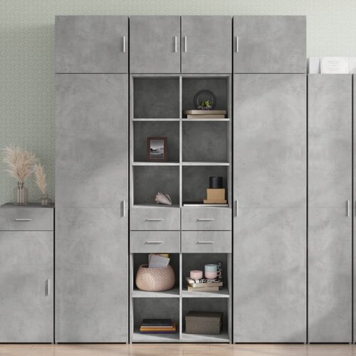  Visoka komoda boja betona 70x42,5x185 cm od konstruiranog drva Cijene