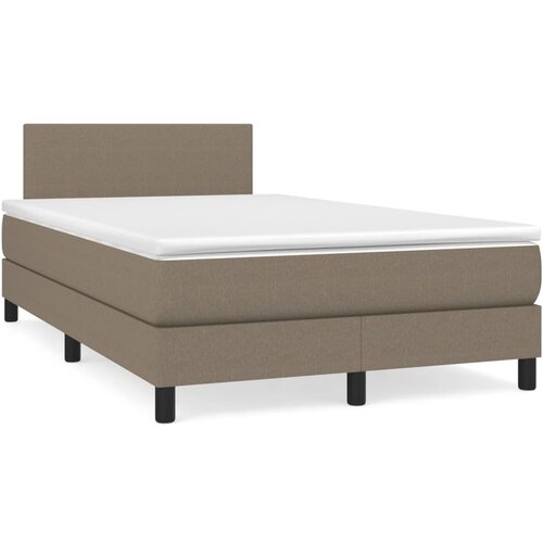 vidaXL Box spring postelja z vzmetnico LED taupe 120x190 cm blago Cene