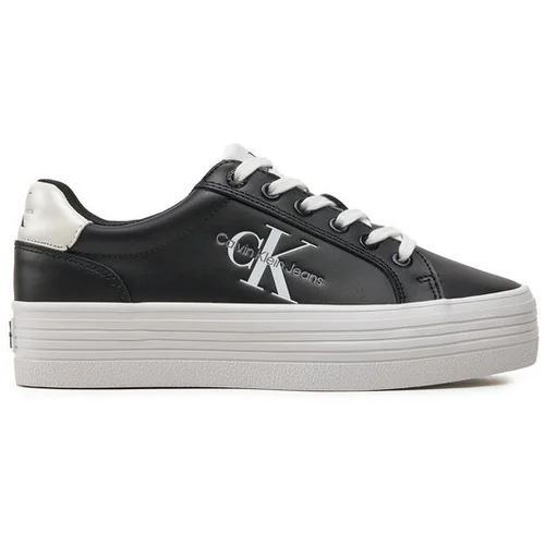 Calvin Klein Jeans Superge Vulc Flatform Laceup Lth YW0YW01474 Črna