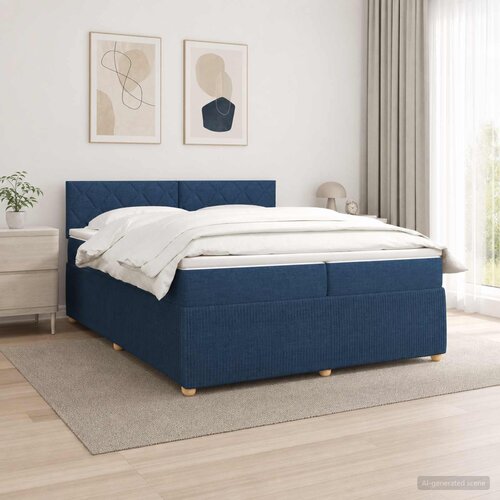  Boxspring krevet s madracem Plava 200 x 200 cm Tkanina Cijene
