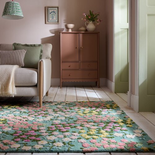Flair Rugs Mentol zeleni ručno rađen vunen tepih 120x170 cm Emilia Floral &amp;ndash; Slike