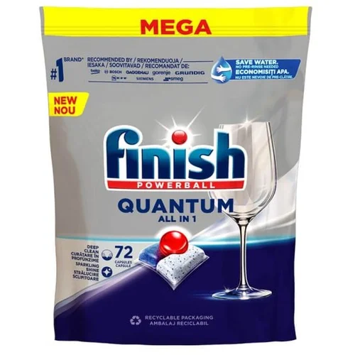 Finish Powerball Quantum All in 1 kapsule za perilicu posuđa, Regular, 72 kom