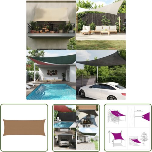  The Living Store Senčno jadro 160 g/m&amp;sup2; taupe 2x4,5 m HDPE - Senčno Jadro, (21742838) Slike