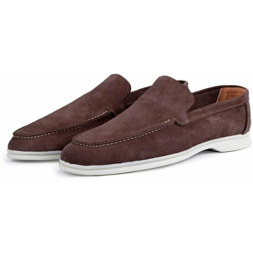Ducavelli Facile Suede Genuine Leather Men's Casual Shoes Loafers Brown Slike