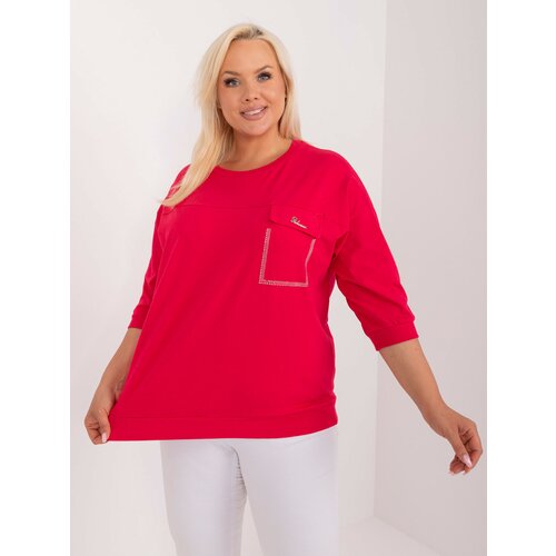 Fashion Hunters Red blouse plus size oversize cut Slike