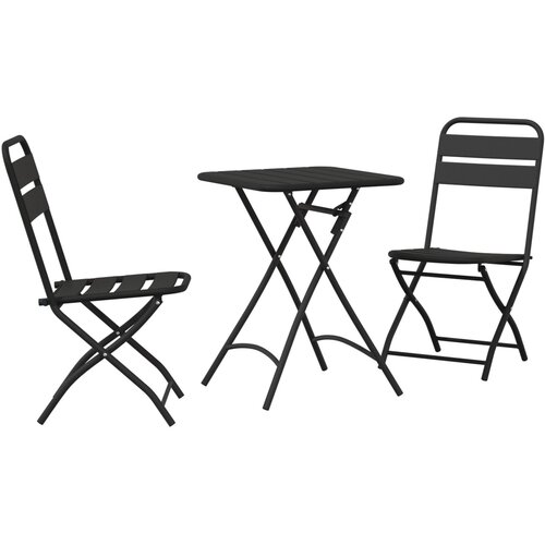 vidaXL 3-delni zložljivi bistro set, antracitno jeklo Cene