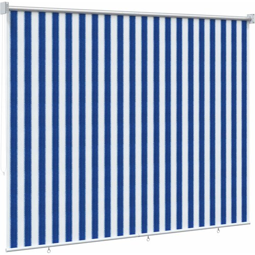  Vanjska roleta 90% blokada UV zraka Plava i bijela pruga 160 x 140 cm Slike