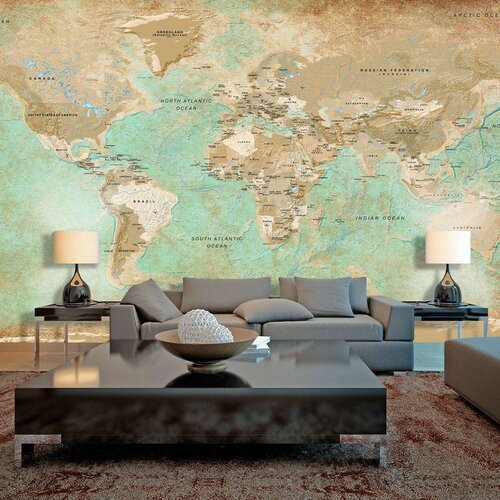  Tapeta XXL - Turquoise World Map II 500x280 Slike