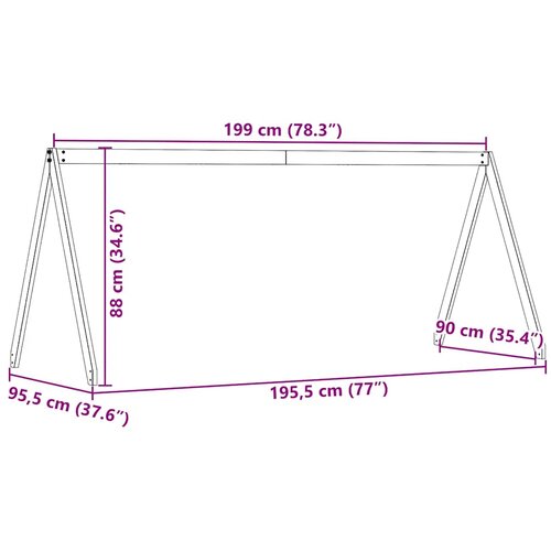 Krov za dječji krevet vo&amp;scaron;tano smeđi 199 x 95,5 x 88 cm borovina Slike