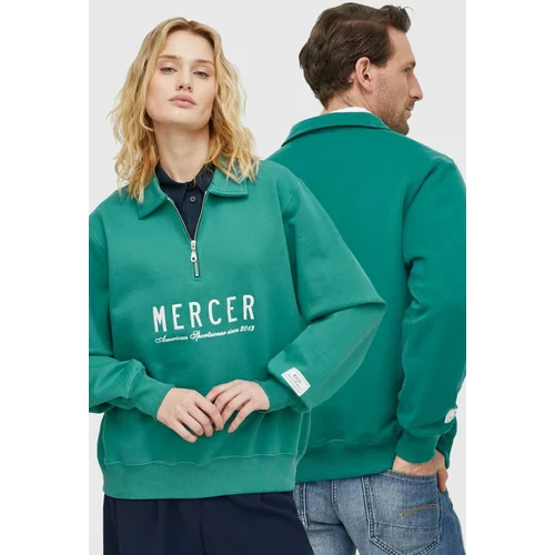 Mercer Amsterdam Bombažen pulover zelena barva