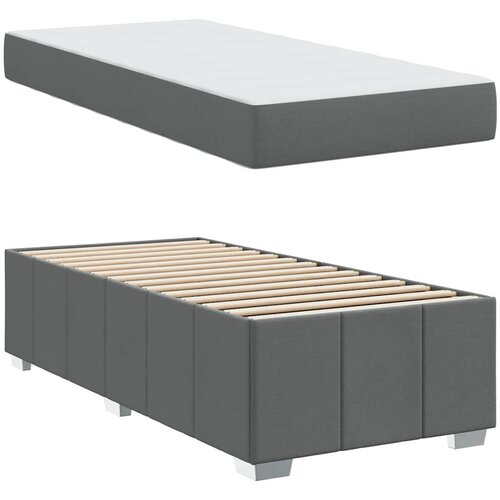  Krevetna konstrukcija s madracem Tamno siva 90 x 200 cm tkanina Slike