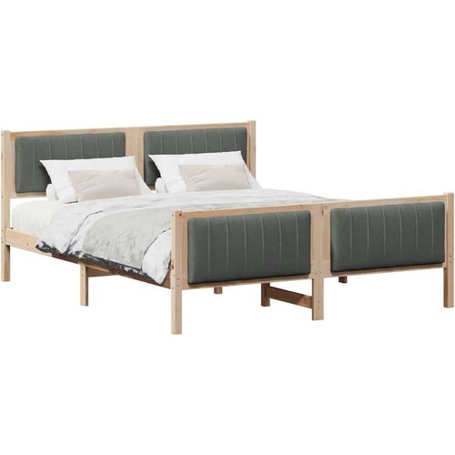 VidaXL Okvir kreveta smeđe i tamnosivo 160 x 200 cm Masivna borovina Slike