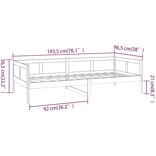  Dnevni ležaj od masivne borovine crni 90 x 190 cm Slike