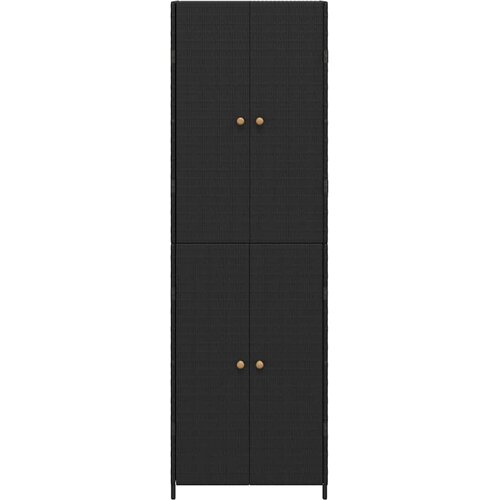  Vrtni ormarić za pohranu crni 59 x 40 x 180 cm od poliratana Slike