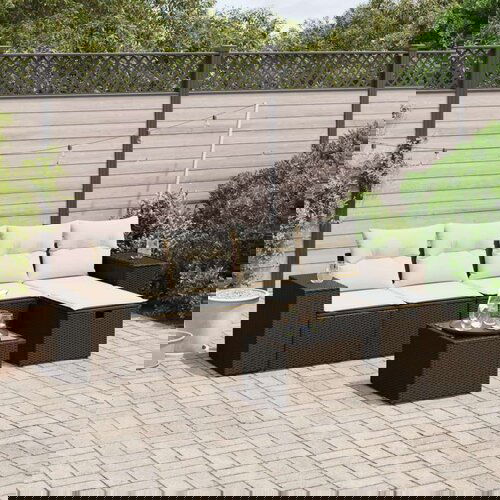  6-dijelni set vrtnih sofa od poliratana s jastucima smeđi Cijene