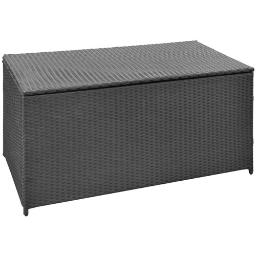 vidaXL Vrtna škatla črna 120x50x60 cm poli ratan Cene