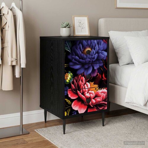  Noćni ormar KIEL Crni hrast 36 x 33 x 61 cm Konstruirano drvo Cijene